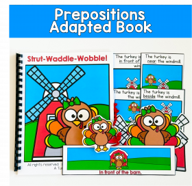 Turkey Adapted Book For Prepositions: Strut-Waddle-Wobble