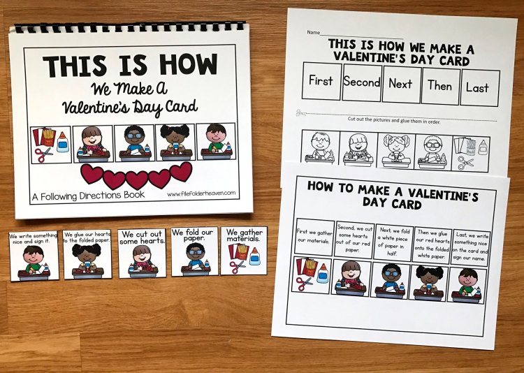Sequencing Adapted Book: \"How to Make a Valentine\'s Day Card\"