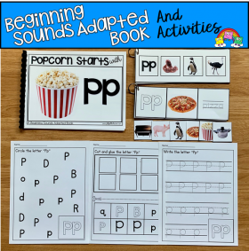 "Popcorn Starts With P" (Beginning Sounds Adapted Book)