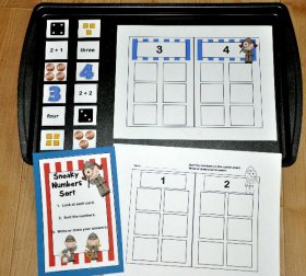 "Sneaky Numbers" 3 and 4 Cookie Sheet Activity