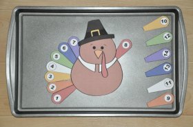 Turkey Number Sequence Cookie Sheet Activity