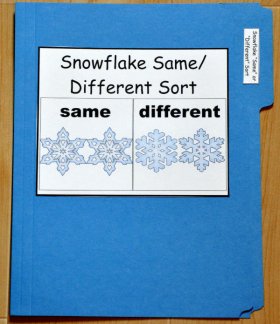 Snowflake Same or Different Sort File Folder Game