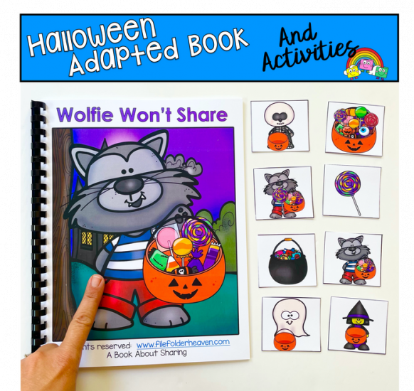 Halloween Adapted Book And Activities: \"Wolfie Won\'t Share\"