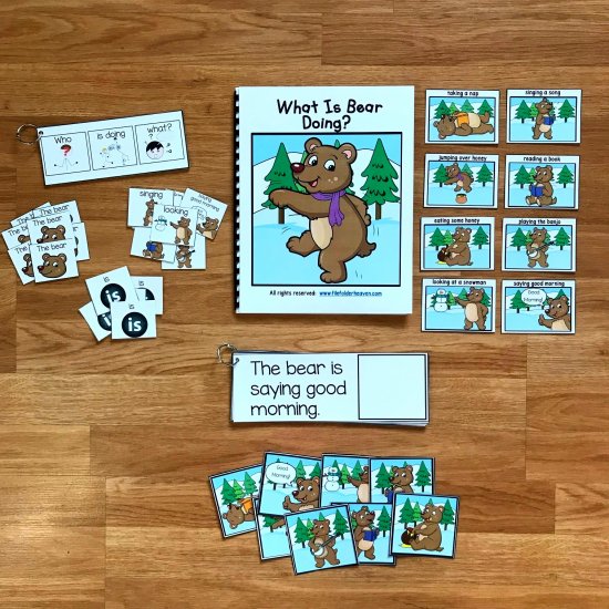 Winter Sentence Builder Book: \"What Is Bear Doing?\"