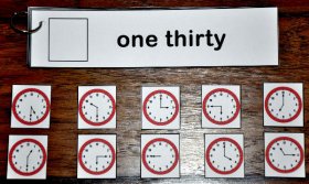 Wall Clock Time Words Flip Strips