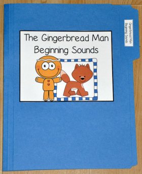 The Gingerbread Man Beginning Sounds File Folder Game