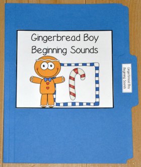 Gingerbread Boy Beginning Sounds File Folder Game