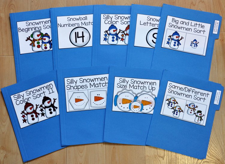 Snowman File Folder Games Mini-Bundle