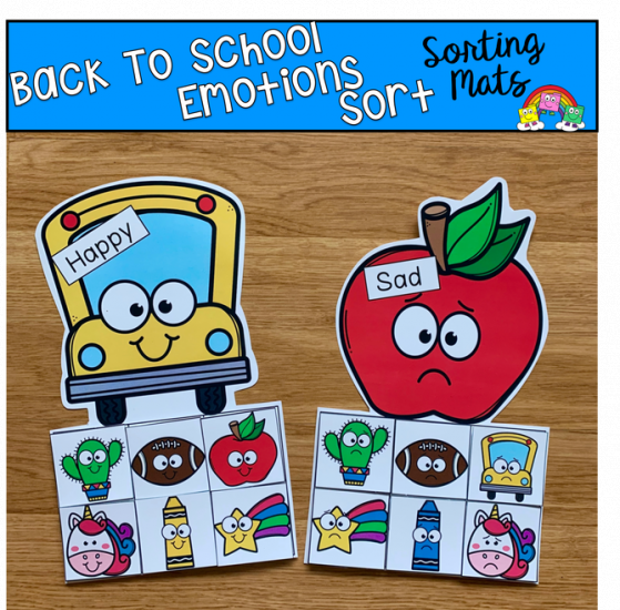 Back To School Emotions Sorting Mats