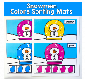 Snowmen Mitten Color Sorting