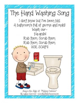 The Hand Washing Song Classroom Poster