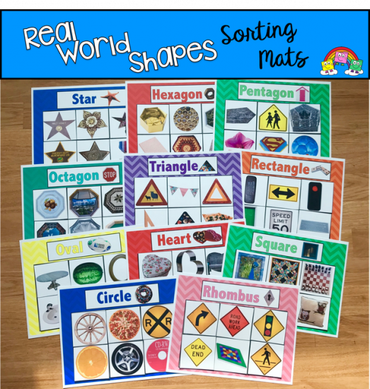 Real World Shapes Sorting Mats (w/Real Photos)