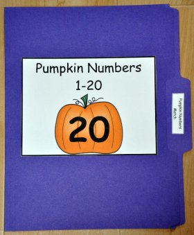 Pumpkin Numbers 1-20 File Folder Game