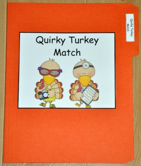 Quirky Turkey Match File Folder Game
