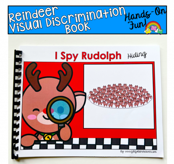 Reindeer Visual Discrimination Activity: \"I Spy Rudolph Hiding\"