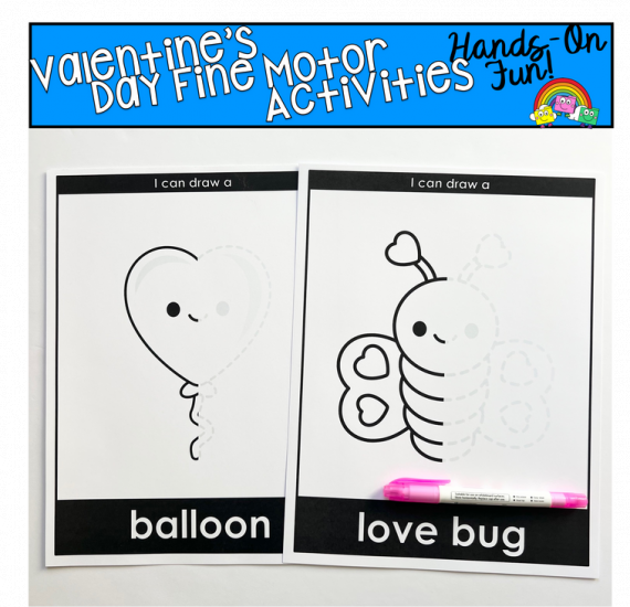 Let\'s Draw Valentine\'s Day Fine Motor Activities