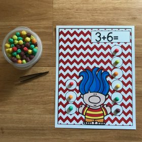 Trolls Themed Math Activities: "Counting Troll Food"