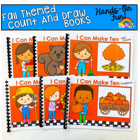 Fall Count And Draw Adapted Books Bundle