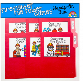 Firefighter Counting File Folder Games