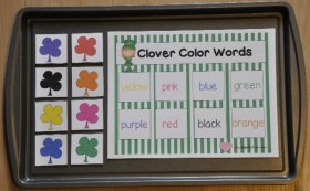 Shamrock Color Words Cookie Sheet Activity