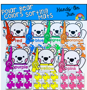 Polar Bears Colors Sorting Mats