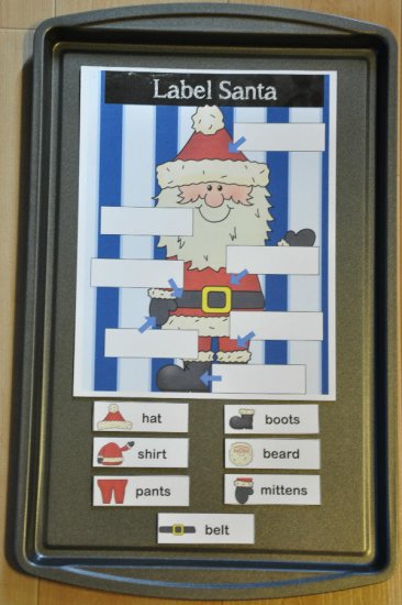 Label Santa Cookie Sheet Activity