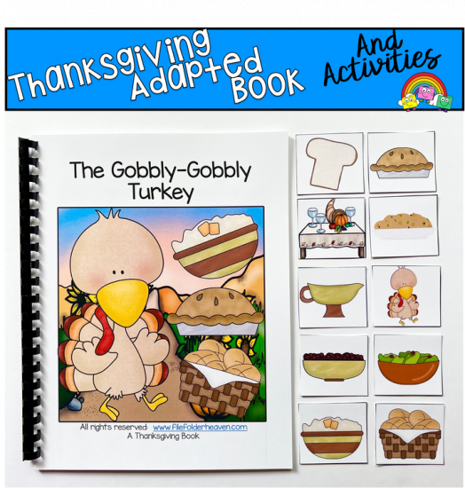 The Gobbly Gobbly Turkey Adapted Book and Vocabulary Activities