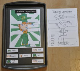 Label the Leprechaun Cookie Sheet Activity