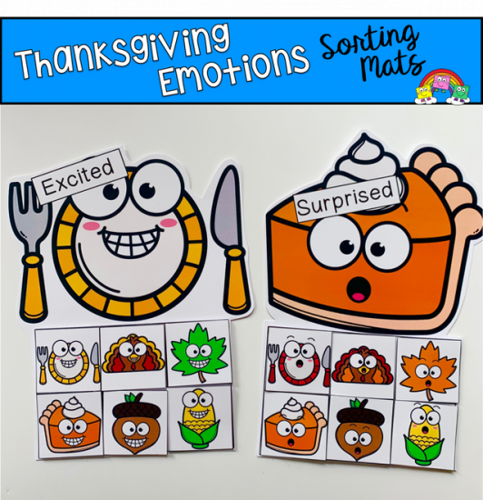 Thanksgiving Emotions Sorting Mats