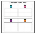 Four Column Christmas Light Sorting Task