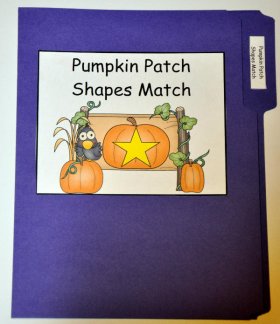 Pumpkin Patch Shapes Match File Folder Game
