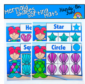 Mermaid Shapes Sorting Mats