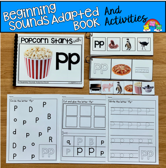 \"Popcorn Starts With P\" (Beginning Sounds Adapted Book)
