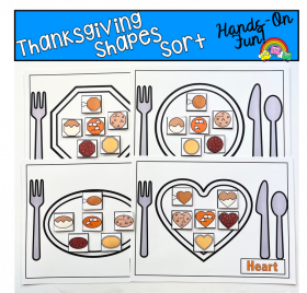 Thanksgiving Shapes Sorting Mats
