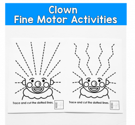 Clown Tracing And Cutting Activities