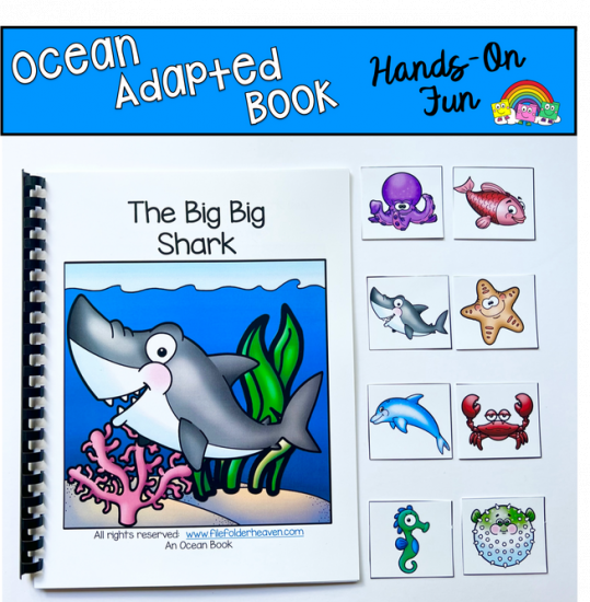 The Big Big Shark Adapted Book And Vocabulary Activities