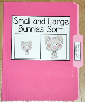 Small and Large Bunnies Sort File Folder Game