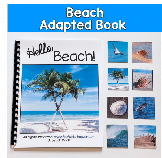 Beach Adapted Book With Real Photos, Core Word HELLO