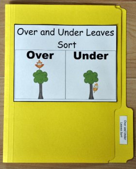 Over and Under Leaves Sort File Folder Game