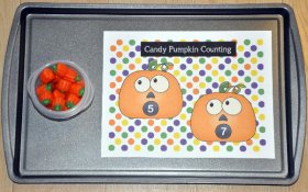 Candy Pumpkins Counting Cookie Sheet Activity