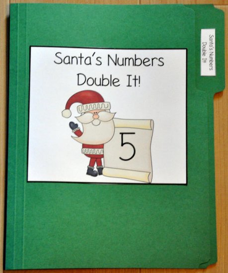 Santa\'s Numbers Double It File Folder Game