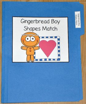 Gingerbread Boy Shapes Match File Folder Game