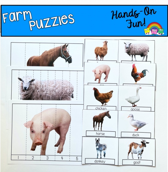 Farm Puzzles (With Real Photos) - $ : File Folder Games at File Folder  Heaven - Printable, hands-on fun!