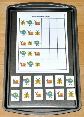 Earth Day Friends Sequencing Cookie Sheet Activity