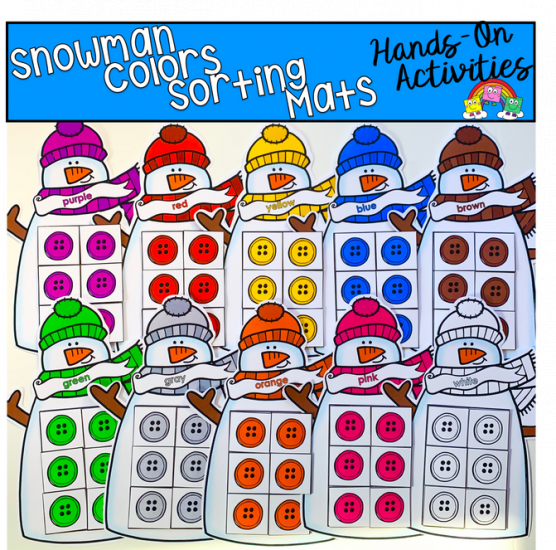 Snowman Colors Sorting Mats