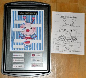 Label the Love Bug Cookie Sheet Activity