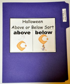 Halloween Above or Below Sort File Folder Game