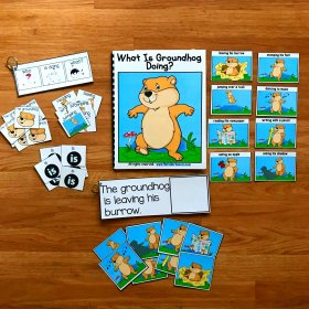 Groundhog Sentence Builder Book: "What Is Groundhog Doing?"