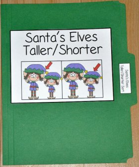 Santa's Elves: Taller and Shorter Sort File Folder Game