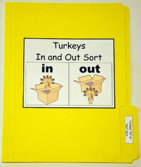 Turkeys: In and Out Sort File Folder Game